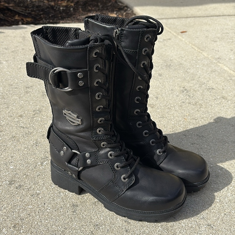 Harley-Davidson Black Lace Up Boots